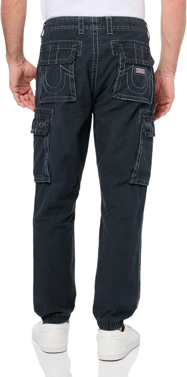 شلوار جاگر مردانه کارگو Big T True Religion - غیر جین - مشکی جت شلوار جاگر مردانه کارگو Big T True Religion - غیر جین - مشکی جت