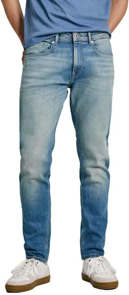 شلوار جین مردانه پپه جینز مدل استنلی با فاق متوسط و فرم پاچه باریک