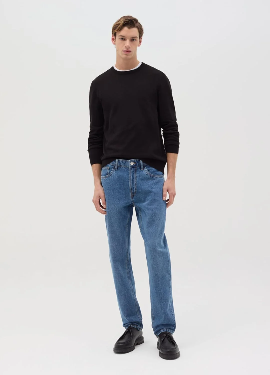 شلوار جین مردانه اسلیم فیت OVS مدل 002196587 با پنج جیب شلوار جین مردانه اسلیم فیت OVS مدل 002196587 با پنج جیب