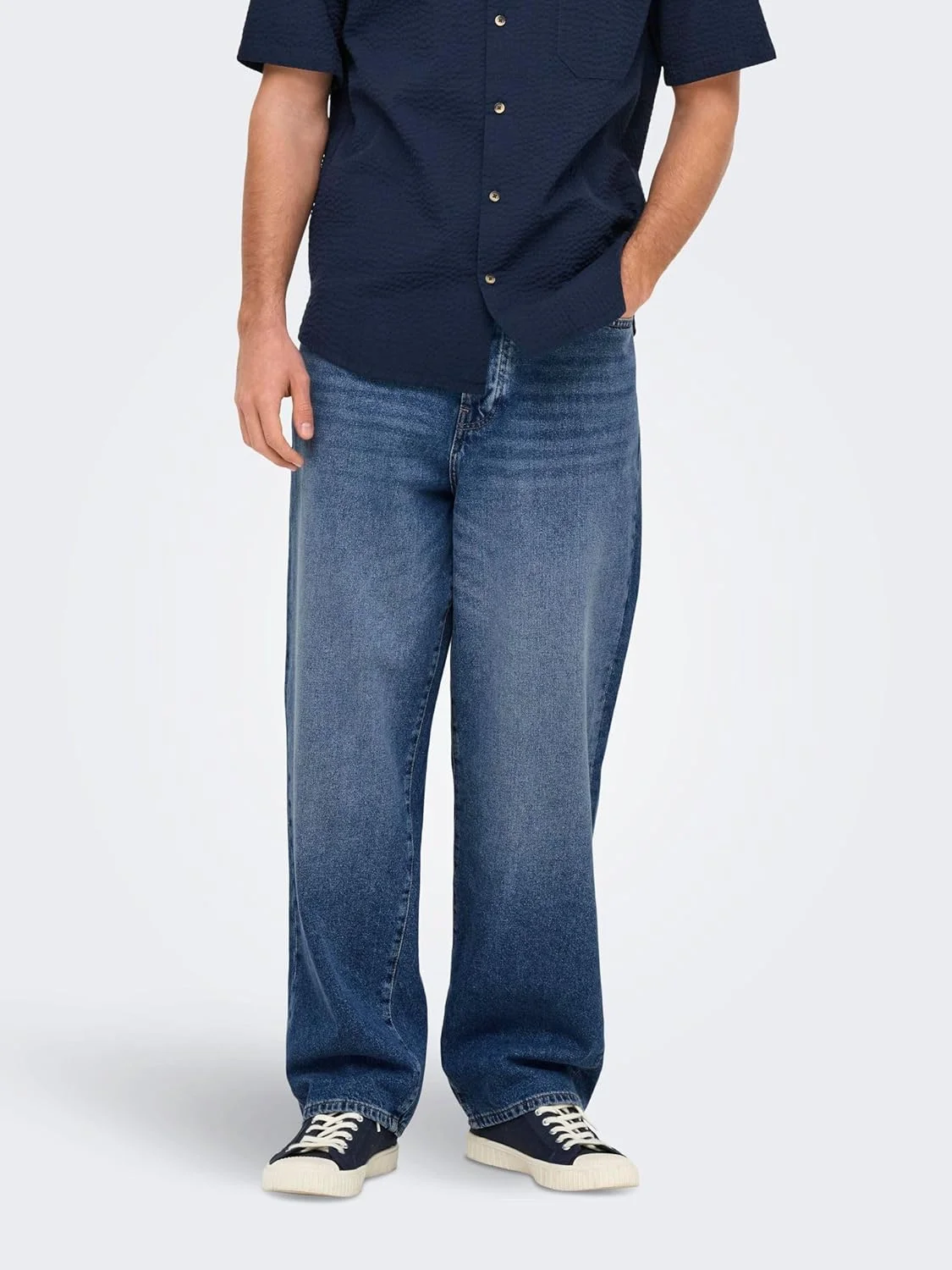 شلوار جین مردانه Only & Sons مدل Onsfade Loose Box Tai Dnm Mu Otl (تک عددی)