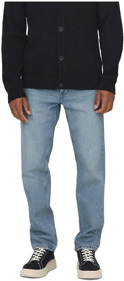 شلوار جین مردانه گشاد ONLY & SONS مدل ONSEDGE آبی روشن 6986 جین NOOS