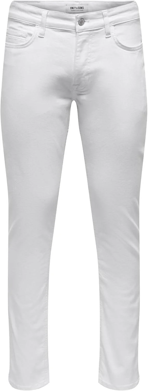 شلوار جین مردانه اسلیم فیت سفید مدل Onsloom از برند ONLY & SONS