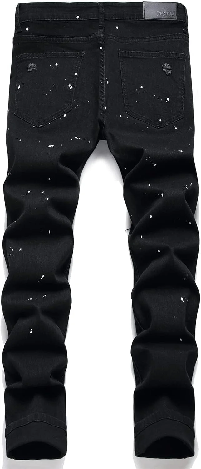 شلوار جین مردانه OIIIO، مدل پاره، کشی و فیت معمولی