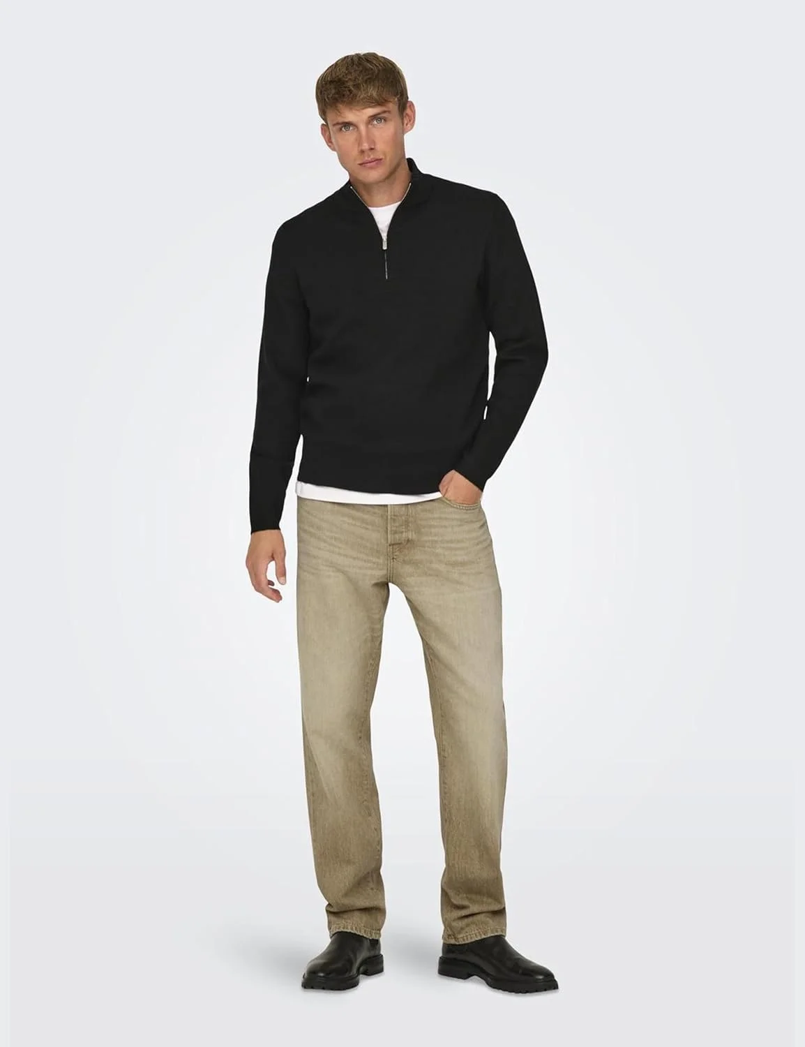 شلوار جین مردانه نرمال کات ONLY & SONS مدل ONSEDGE با فاق متوسط و برش راسته