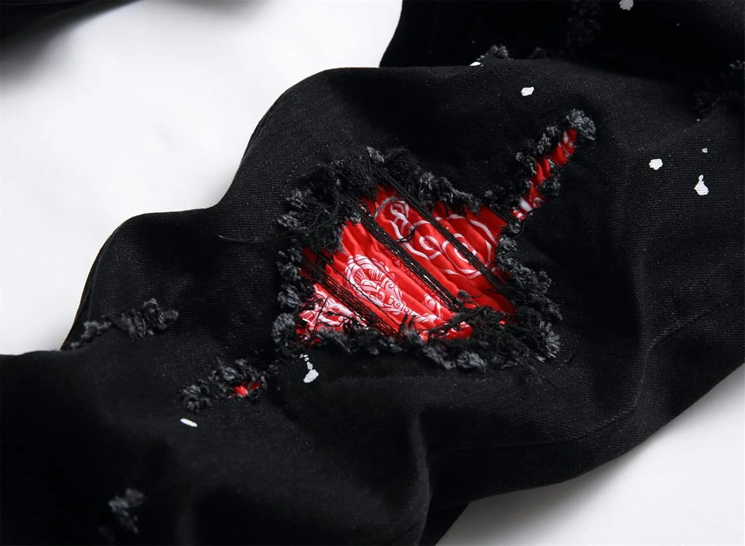 شلوار جین مردانه OIIIO، مدل پاره، کشی و فیت معمولی