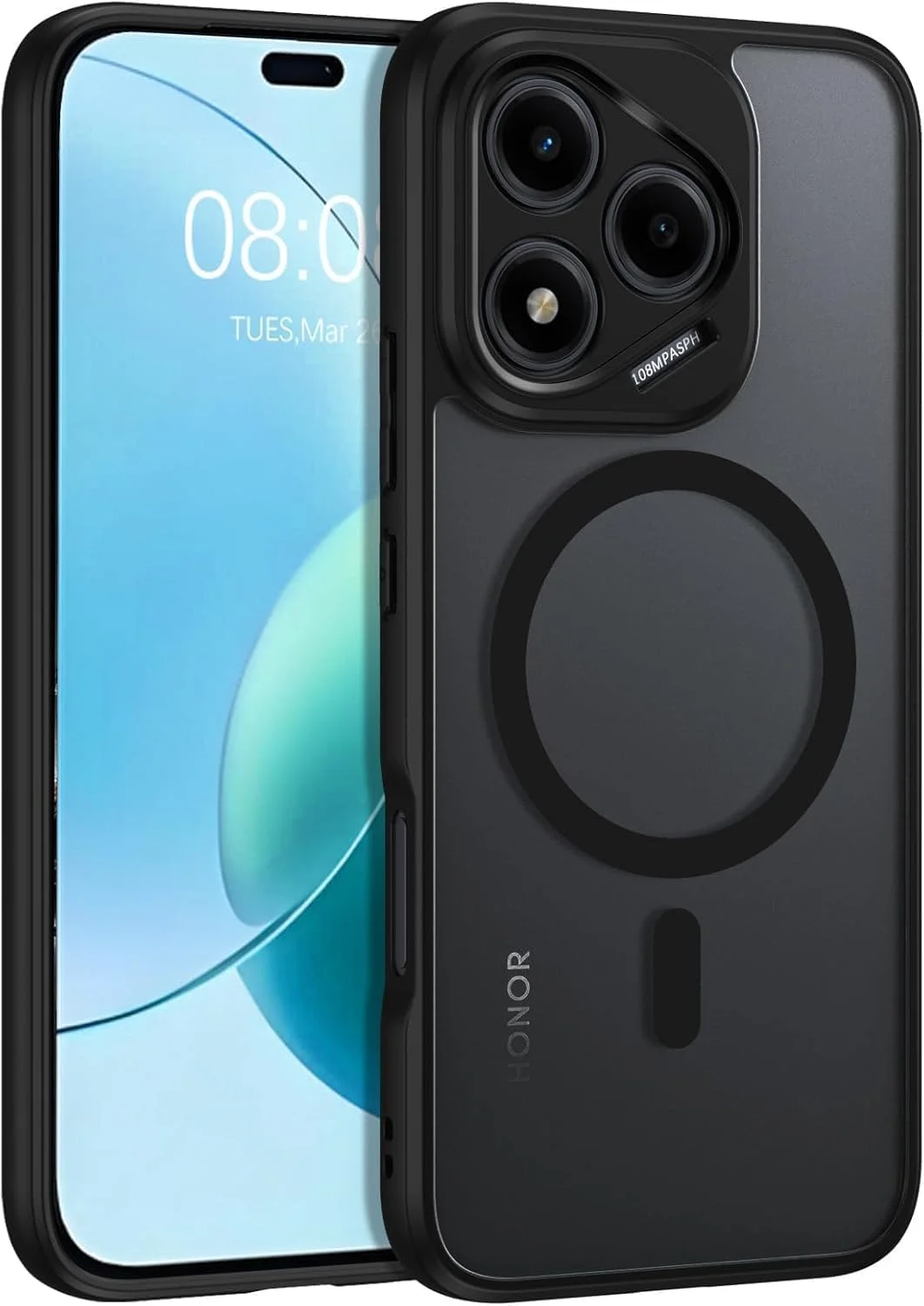 قاب گوشی آنر 400 لایت، محافظت کامل ارتقا یافته دوربین، سازگار با مگسیف، کاور باریک و نیمه شفاف مات با سپر نرم برای گوشی آنر 400 لایت (مشکی) قاب گوشی آنر 400 لایت، محافظت کامل ارتقا یافته دوربین، سازگار با مگسیف، کاور باریک و نیمه شفاف مات با سپر نرم برای گوشی آنر 400 لایت (مشکی)