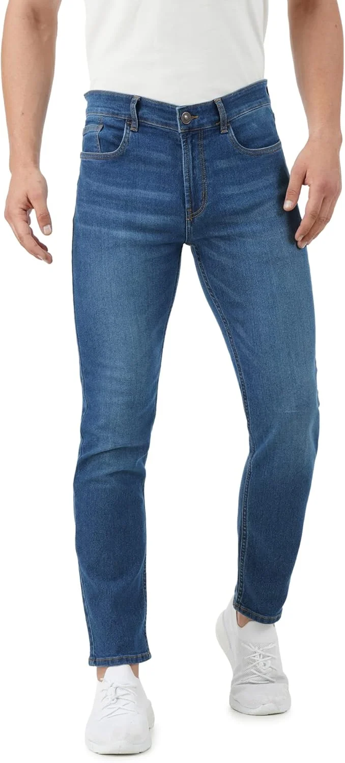 شلوار جین مردانه INKD، مدل راسته و کشی (نیلی - آبی دریایی، سایز 28)