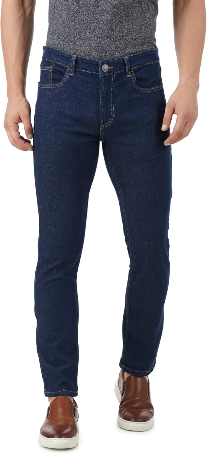 شلوار جین مردانه INKD با فیت معمولی و کشسان (نیلی - دریای اژه، سایز 36)