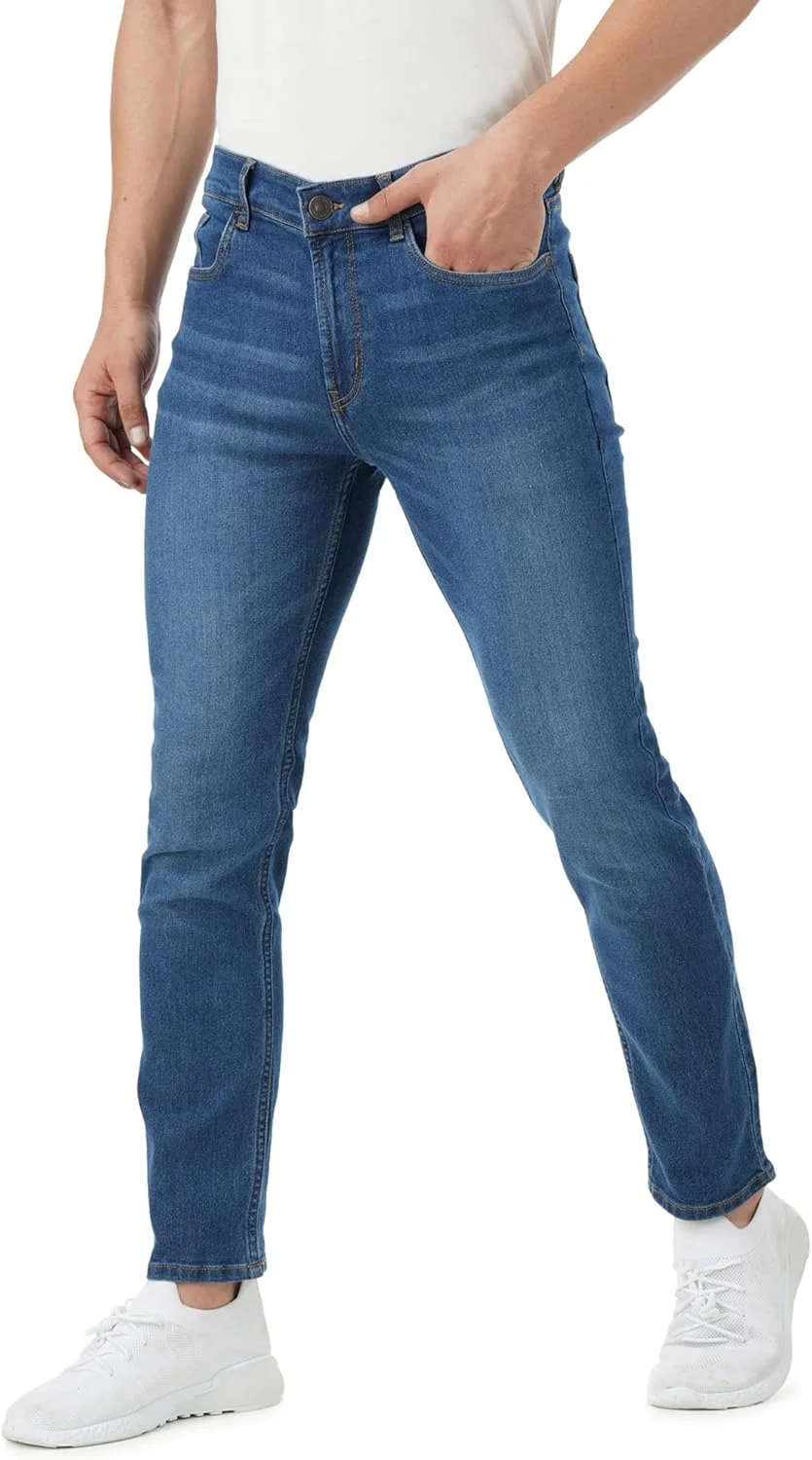 شلوار جین مردانه INKD، مدل راسته و کشی (نیلی - آبی دریایی، سایز 28)