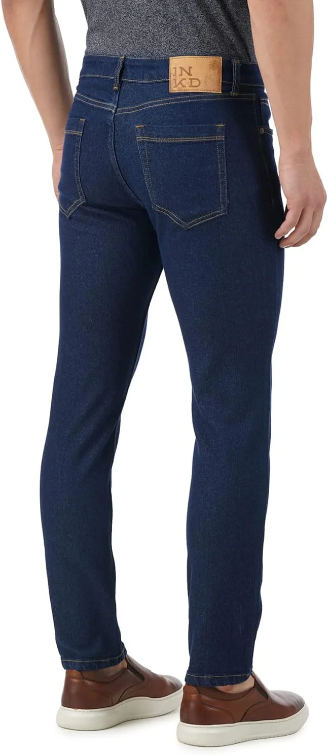شلوار جین مردانه INKD با فیت معمولی و کشسان (نیلی - دریای اژه، سایز 36)