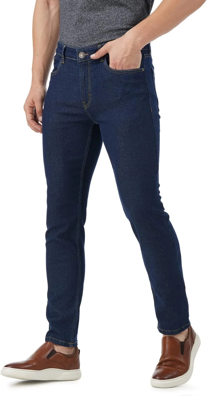 شلوار جین مردانه INKD با فیت معمولی و کشسان (نیلی - دریای اژه، سایز 36)