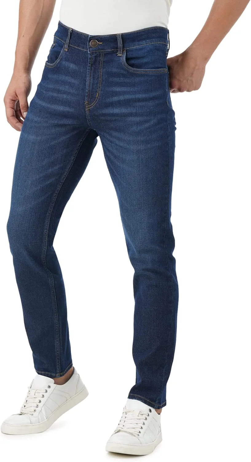 شلوار جین مردانه INKD، فیت معمولی، فاق متوسط (نیلی - یاقوت کبود سوپر، سایز 36)، آبی