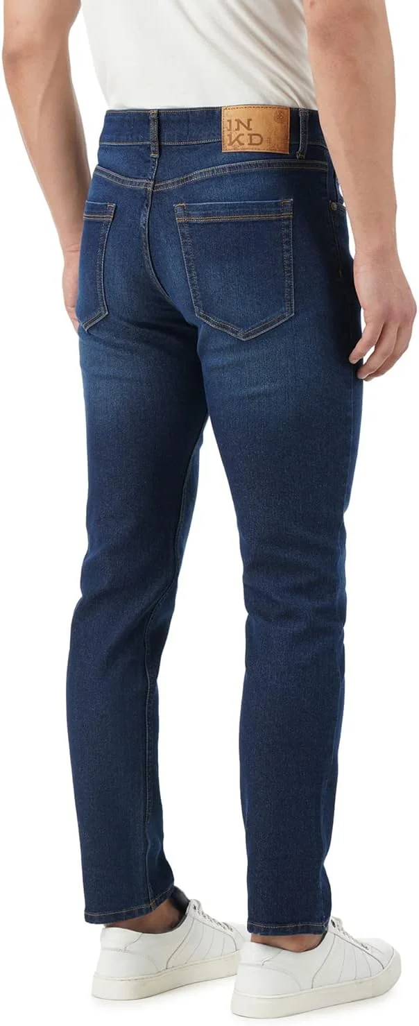 شلوار جین مردانه INKD، فیت معمولی، فاق متوسط (نیلی - یاقوت کبود سوپر، سایز 36)، آبی