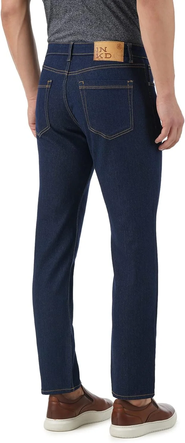 شلوار جین مردانه INKD با دوخت متضاد و فیت معمولی کشسان