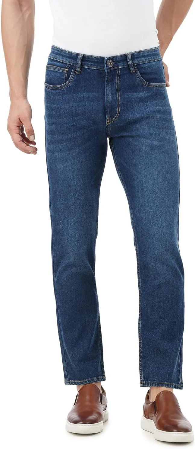 شلوار جین مردانه INKD با دوخت متضاد و فیت معمولی کشسان