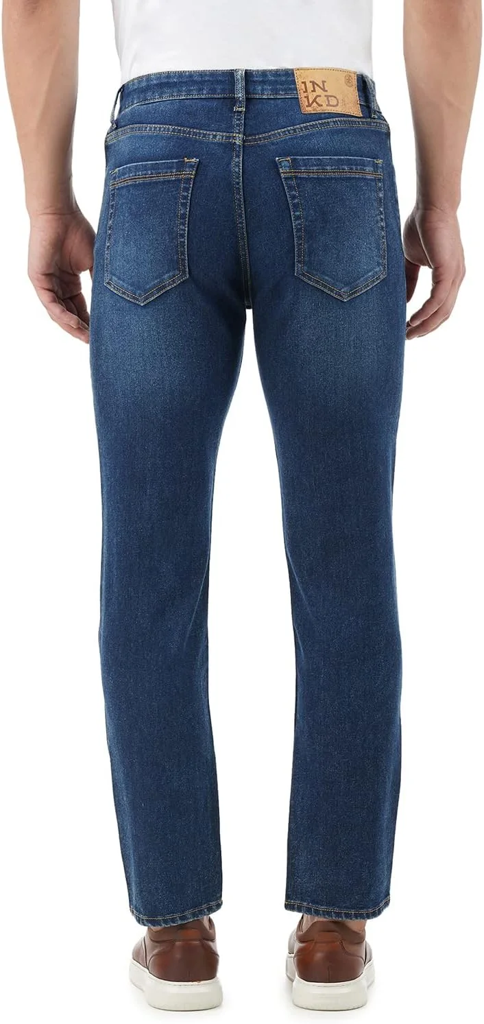 شلوار جین مردانه INKD با دوخت متضاد و فیت معمولی کشسان شلوار جین مردانه INKD با دوخت متضاد و فیت معمولی کشسان