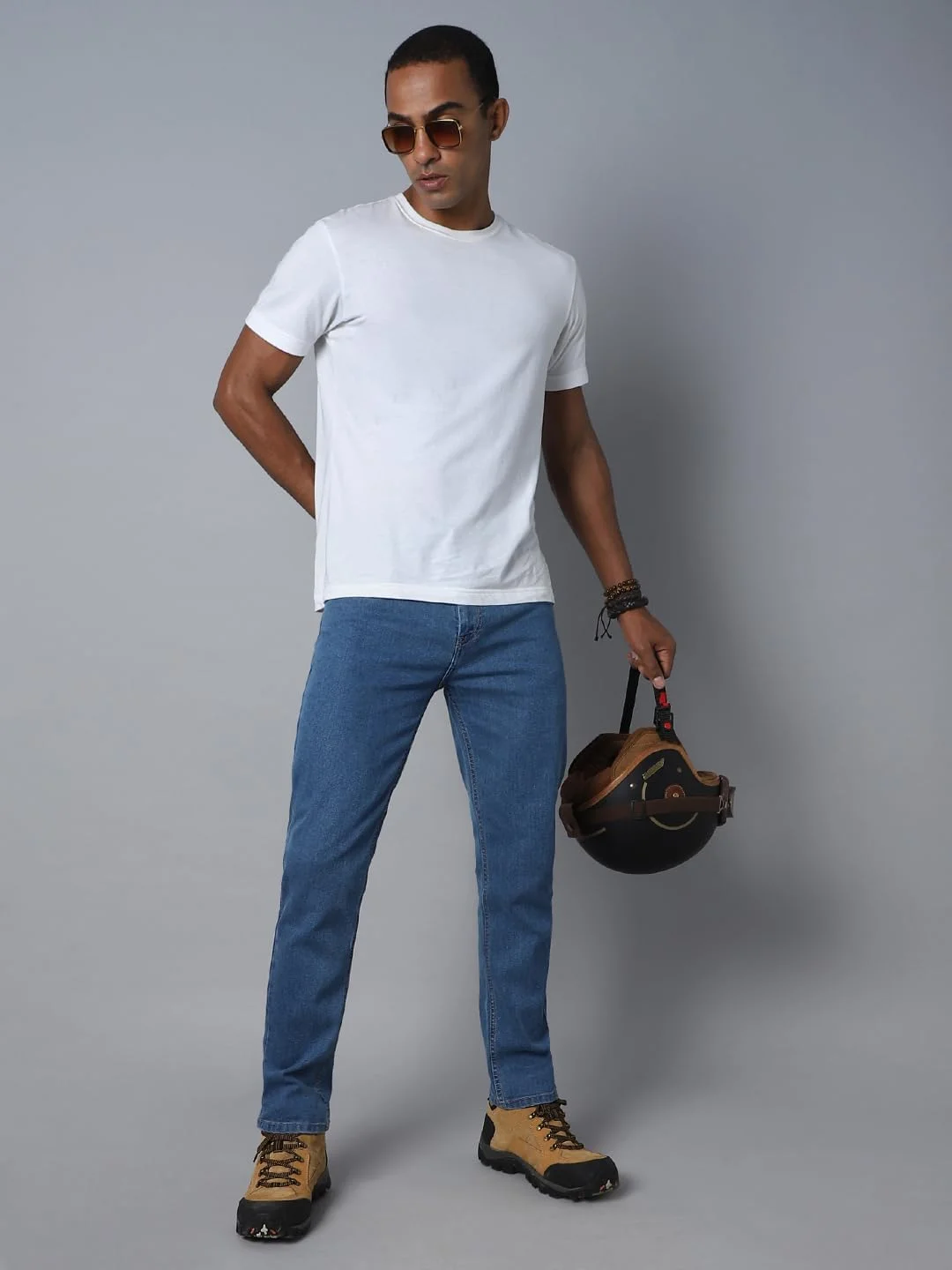 شلوار جین مردانه HIGH STAR، مدل راسته، کشی و کمی ساییده شده؛ مناسب برای استفاده روزمره (شلوار جین راسته، شلوار جین کشی)