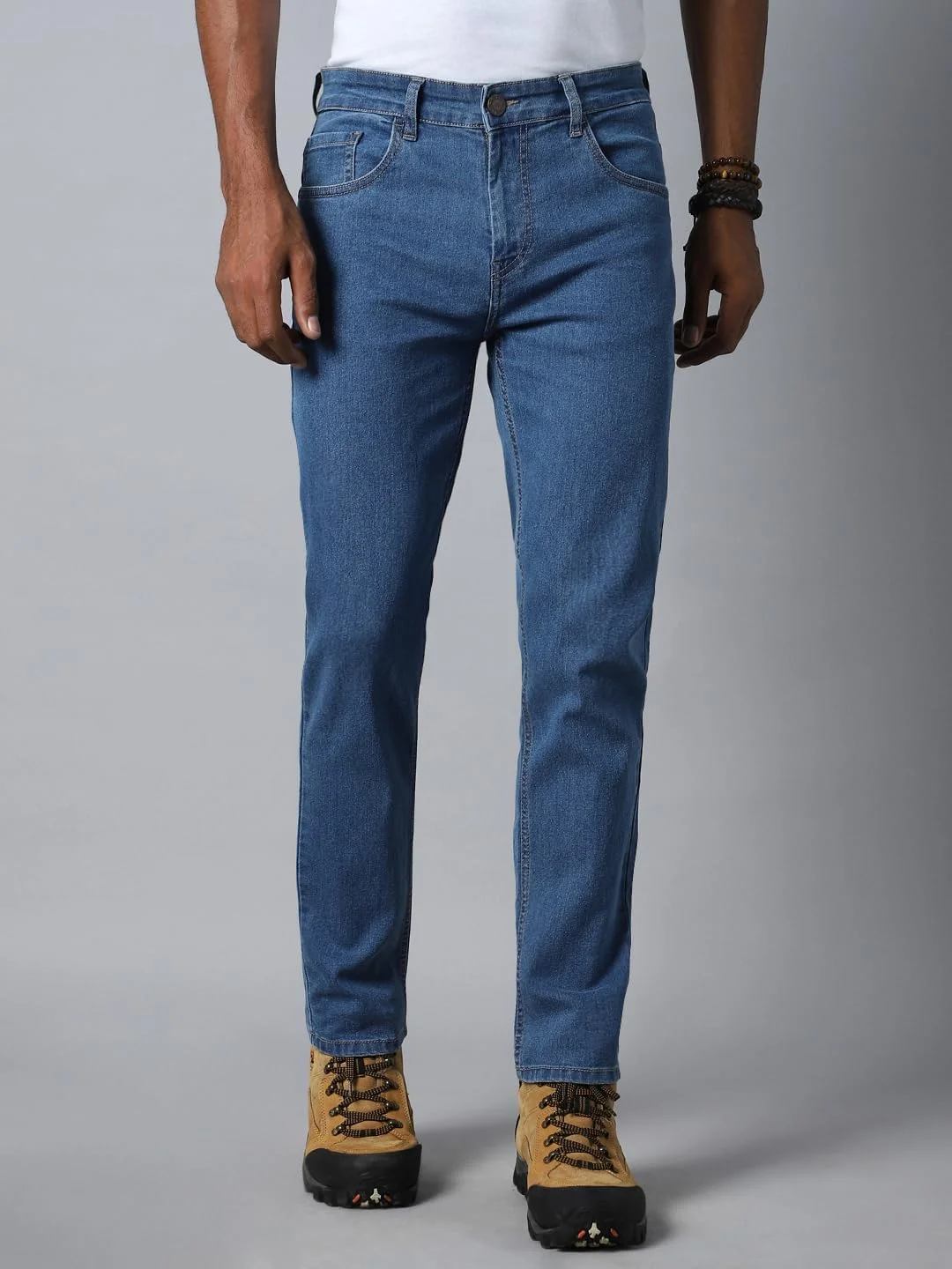 شلوار جین مردانه HIGH STAR، مدل راسته، کشی و کمی ساییده شده؛ مناسب برای استفاده روزمره (شلوار جین راسته، شلوار جین کشی)