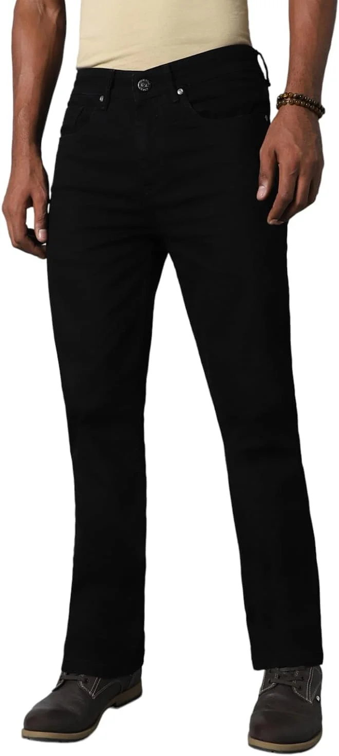 شلوار جین مردانه HIGH STAR، مدل کلاسیک مشکی، کشی و راحت (شلوار جین آزاد، شلوار جین روزمره)