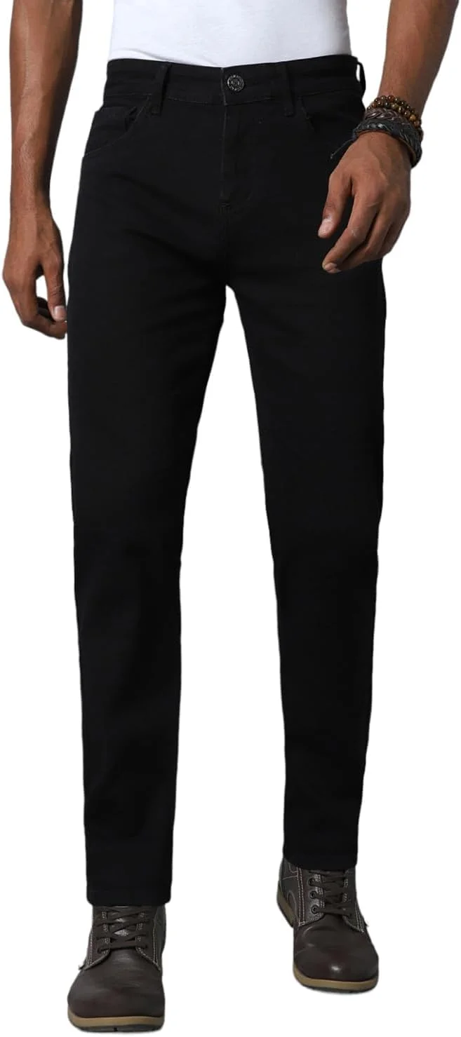 شلوار جین مشکی مردانه راسته کشی HIGH STAR؛ ایده آل برای استفاده روزمره (شلوار جین راسته، شلوار جین کشی)