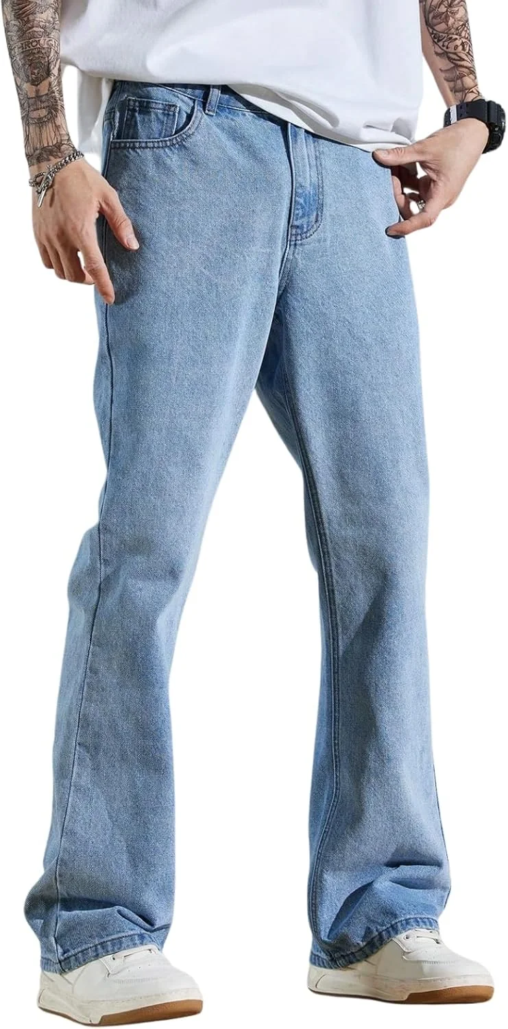 شلوار کارگو مردانه GRECIILOOKS با فاق بلند و مدل آزاد | شلوار جین نخی مردانه