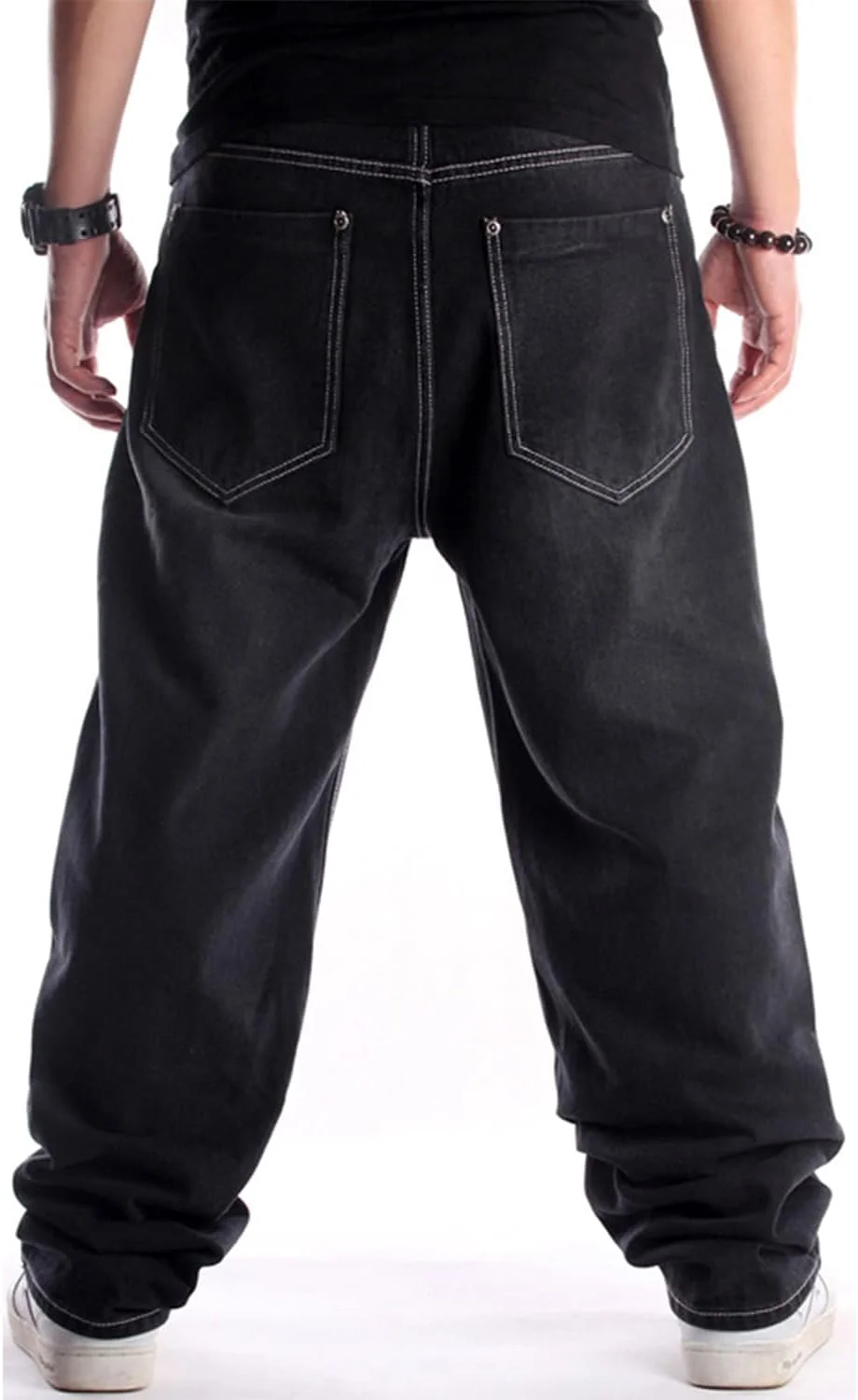 شلوار جین مردانه EnllerviiD، مدل هیپ هاپ، گشاد، طرح قدیمی، مناسب اسکیت برد و رقص