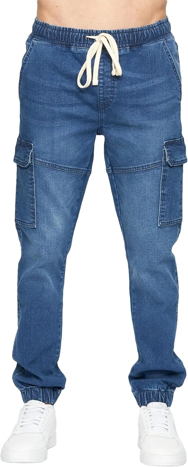 شلوار جین کارگو مردانه Crosshatch مدل Malimore با مچ پا کشی (سنگ شور), سنگ شور, سایز 38