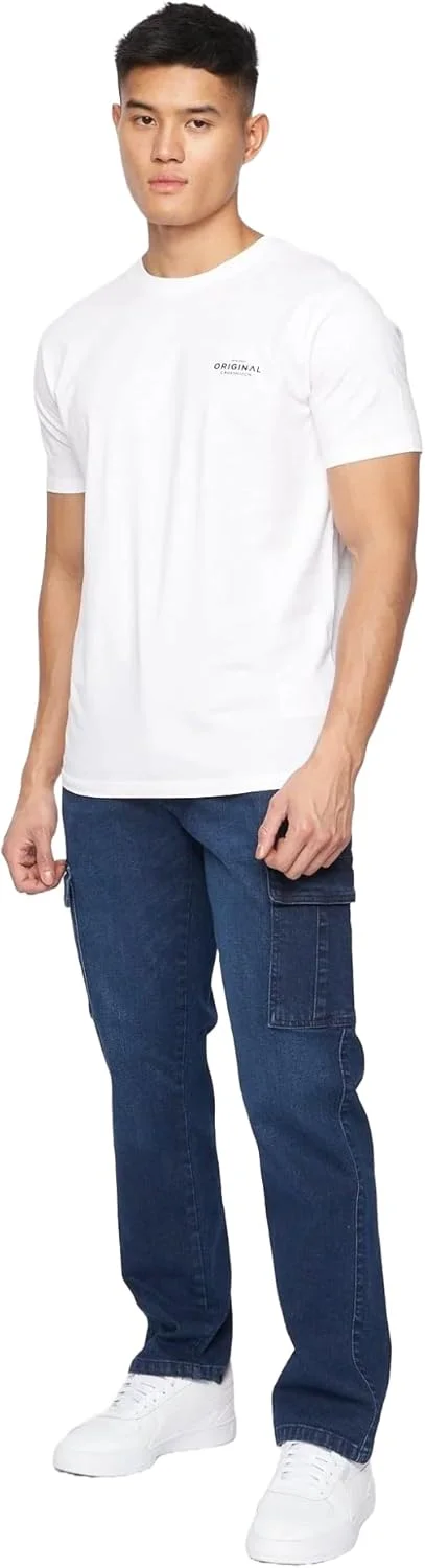 شلوار جین کارگو مردانه کراس‌هچ مدل Kremtap (سایز 30R) (مشکی یکدست)