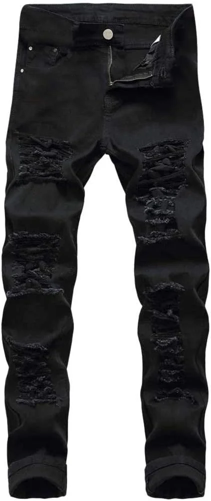 شلوار جین مردانه، جذب و باریک، کشی و پاره