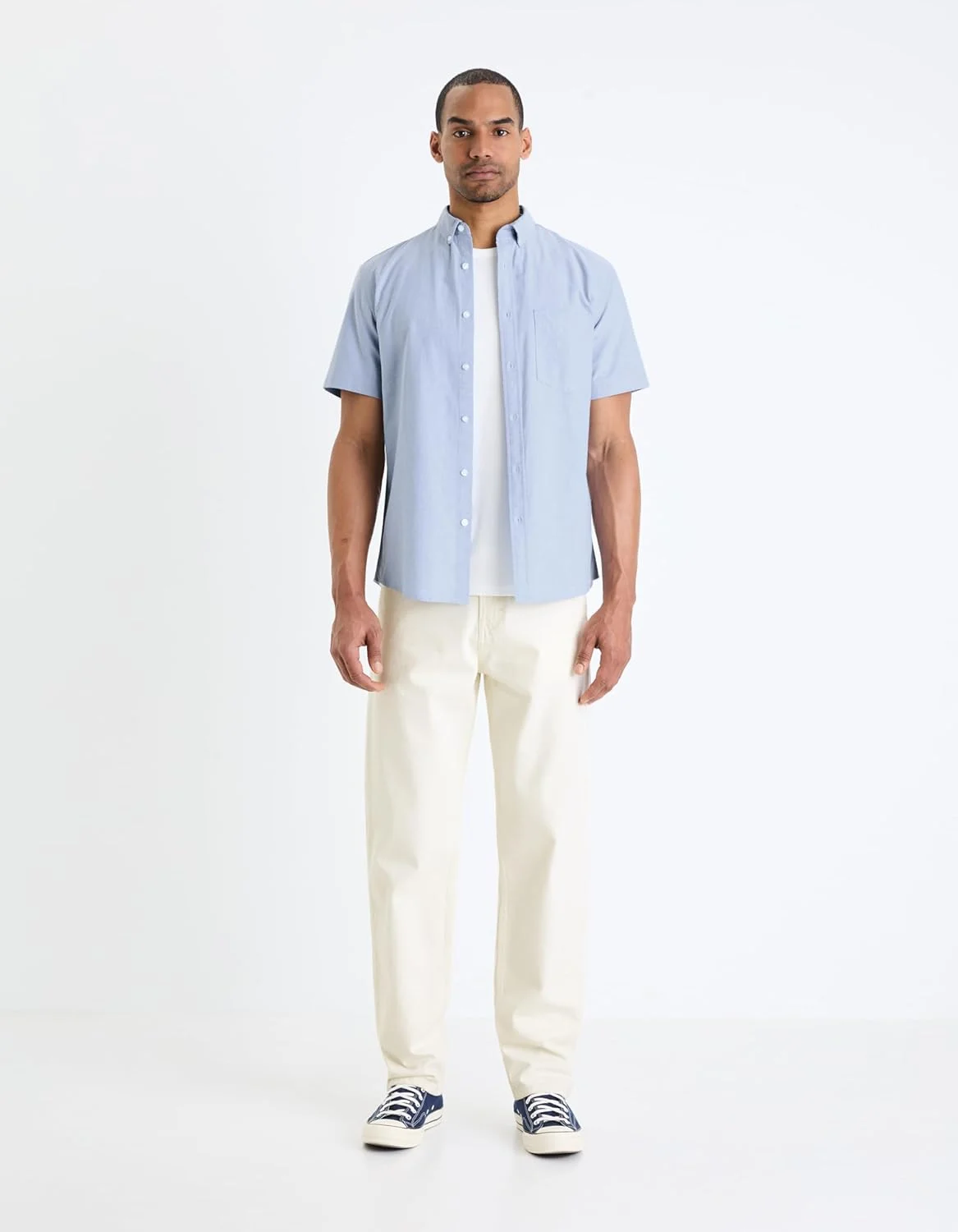 شلوار جین مردانه سلیو، رنگ بژ، طرح ساده، مدل Relaxed Fit، جنس پنبه (3596656101347، بژ، سایز 28)