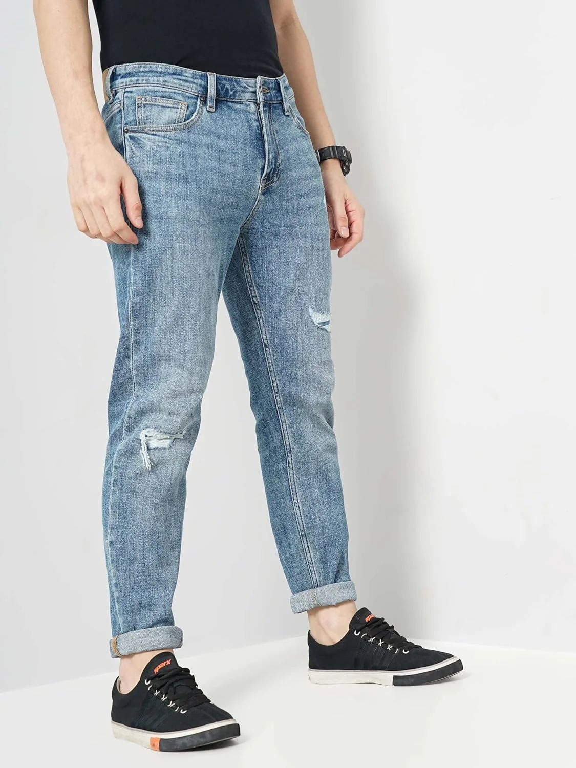 شلوار جین مردانه Celio آبی رنگ، مدل Slim Fit، پنبه ای و طرح دار (3596656047201)