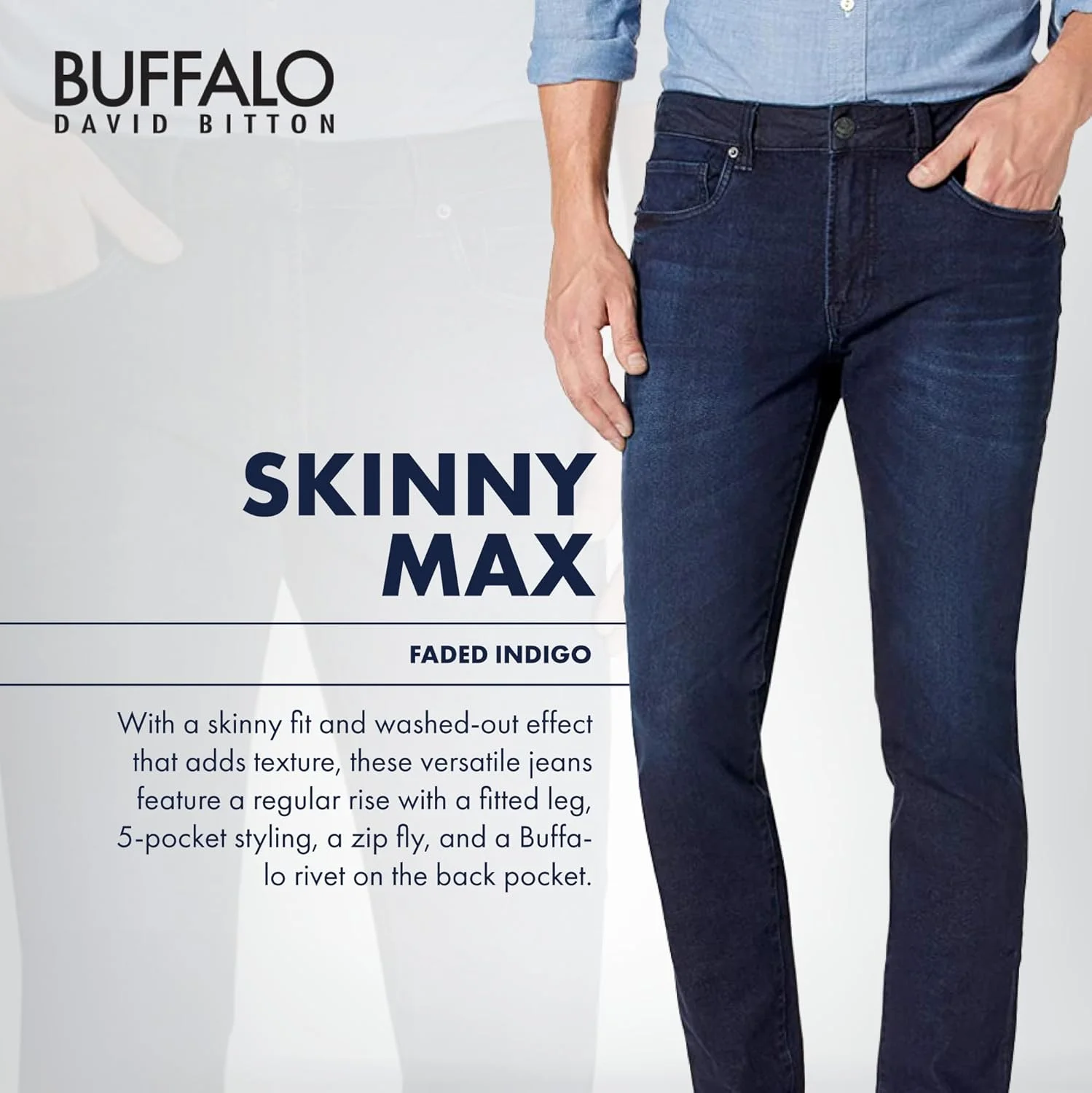 شلوار جین مردانه بافالو دیوید بیتون مدل مکس