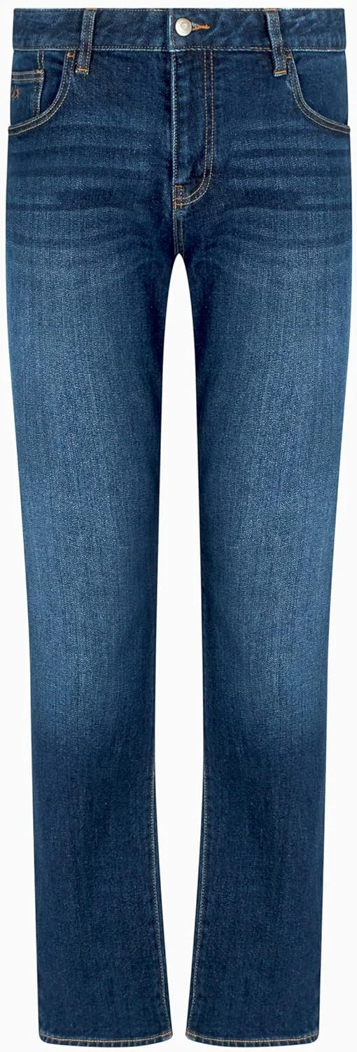 شلوار جین مردانه آرمانی اکسچنج با طرح قایق، لیبل و لوگوی تکه دوزی شده