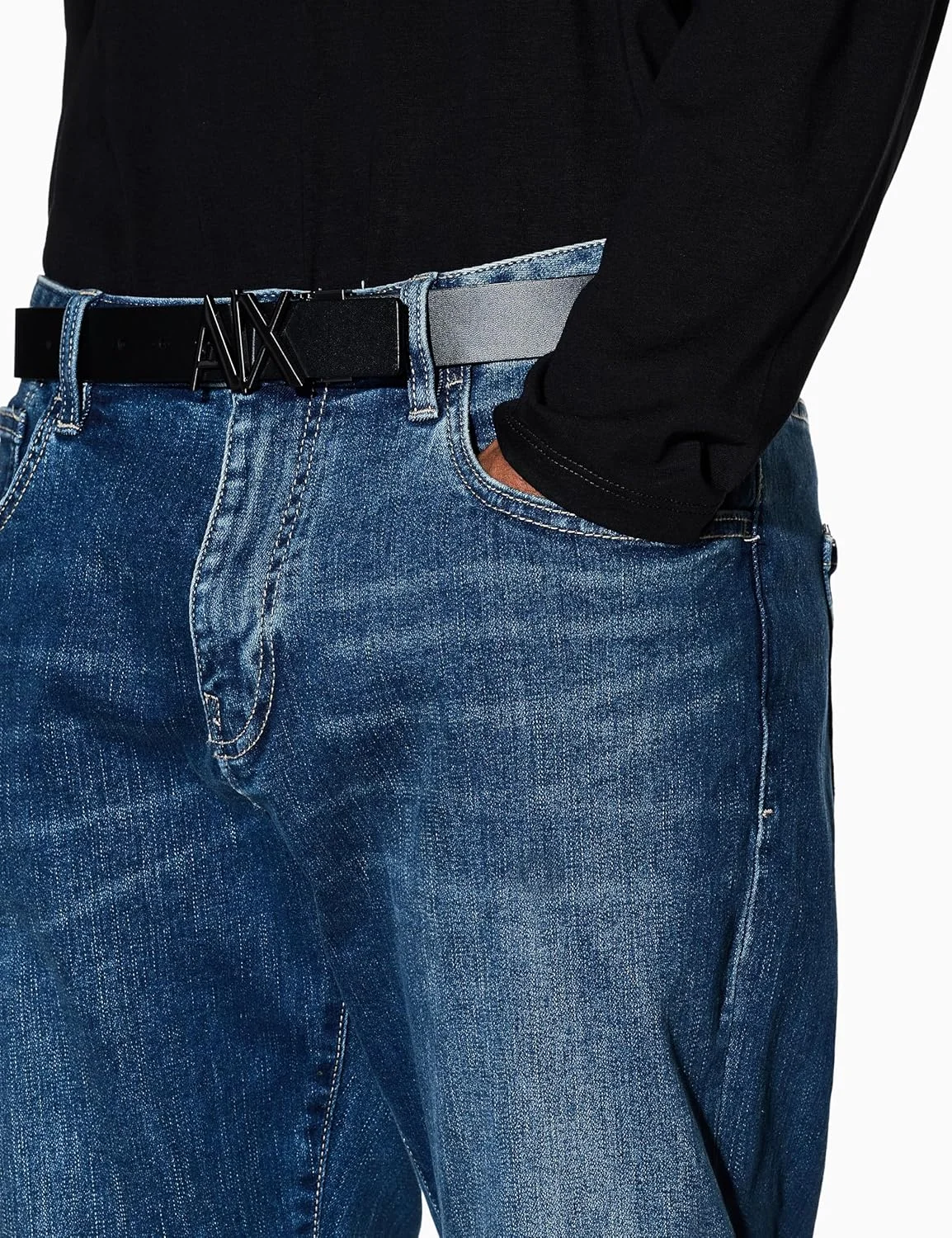 شلوار جین مردانه آرمانی اکسچنج با لوگوی تکه دوزی