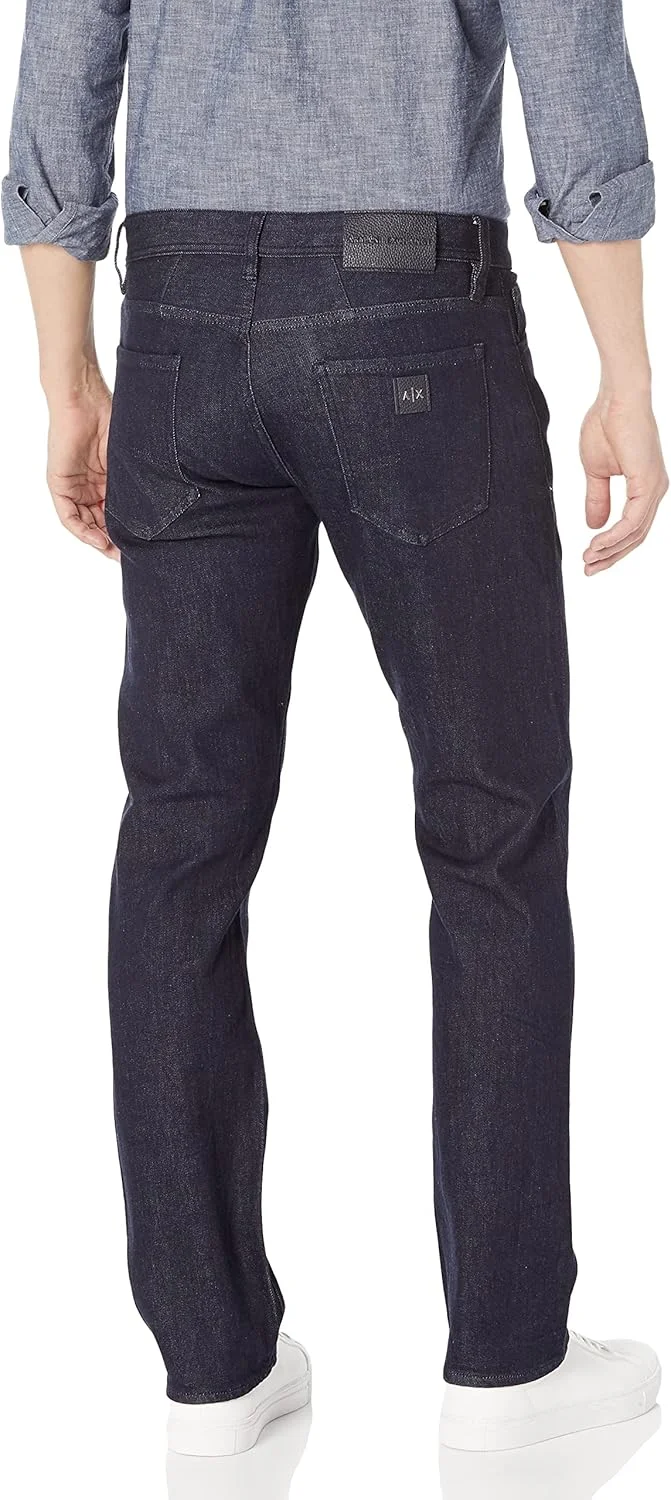 شلوار جین مردانه آرمانی اکسچنج مدل پنج جیب راسته، رنگ تیره، جین/نیلی، سایز 31