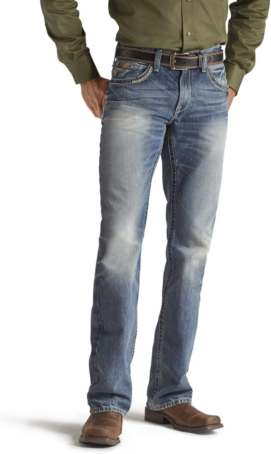 شلوار جین مردانه آریات مدل M5، راسته و باریک (تک عددی)