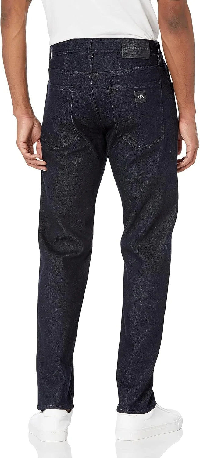 شلوار جین مردانه آرمانی اکسچنج مدل اسلیم فیت با پنج جیب و رنگ تیره