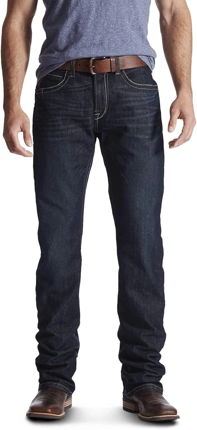 شلوار جین مردانه آریات Rebar M4 با فاق کوتاه و مدل دمپا بوتی DuraStretch