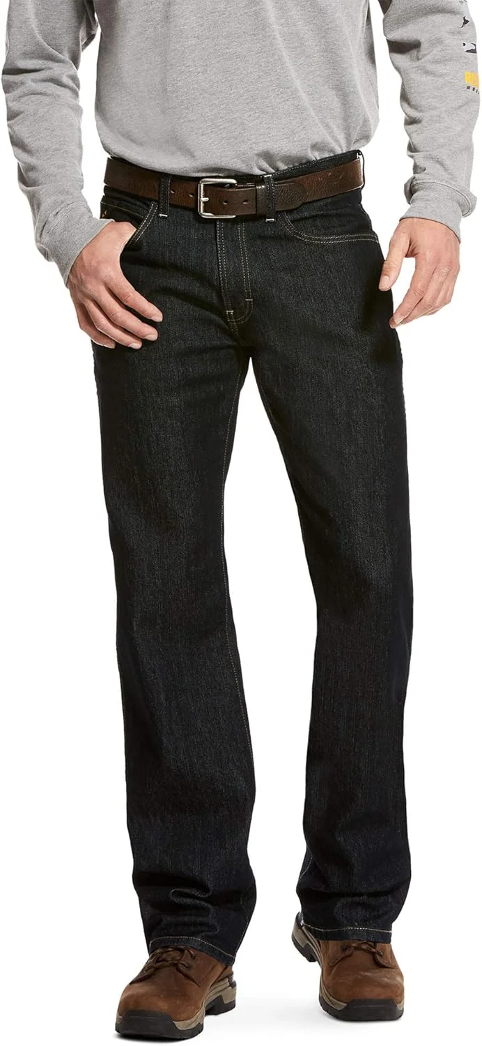 شلوار جین مردانه آریات Rebar M4 با فاق کوتاه و مدل دم پا بوت کات DuraStretch