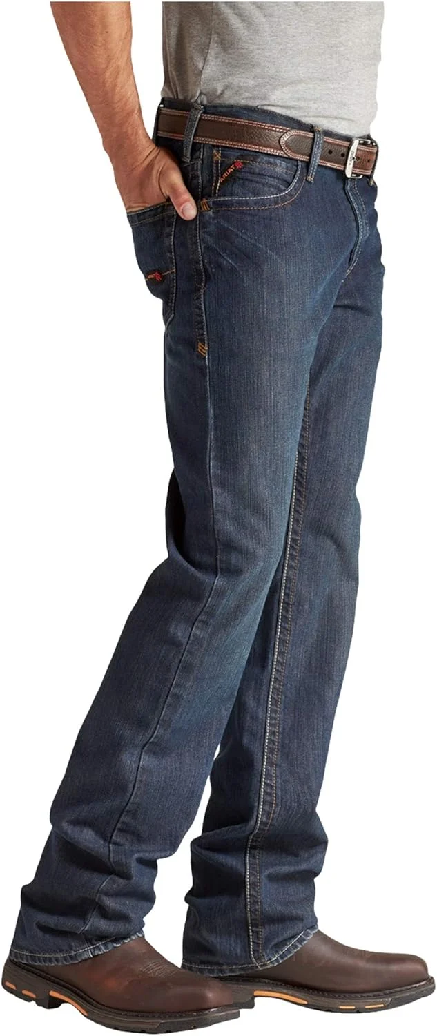 شلوار جین مردانه آریات مدل ام 4 ریلکس بوت کات، رنگ شیل (تک عددی)