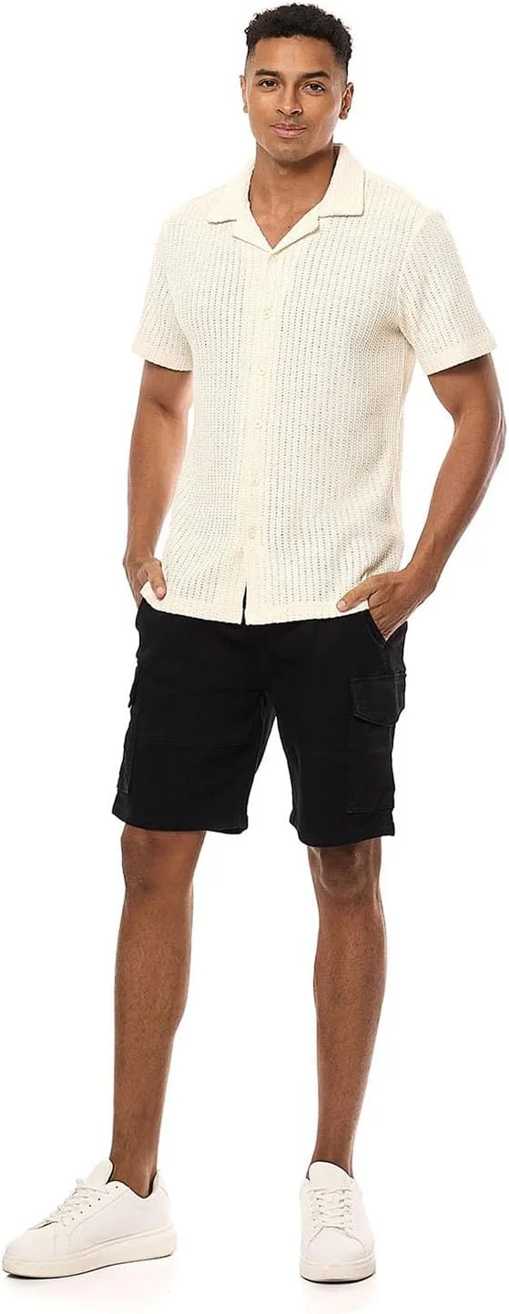 شلوارک مردانه ساده R&B مدل 125-0908Mn004-1 با کمر بند دار