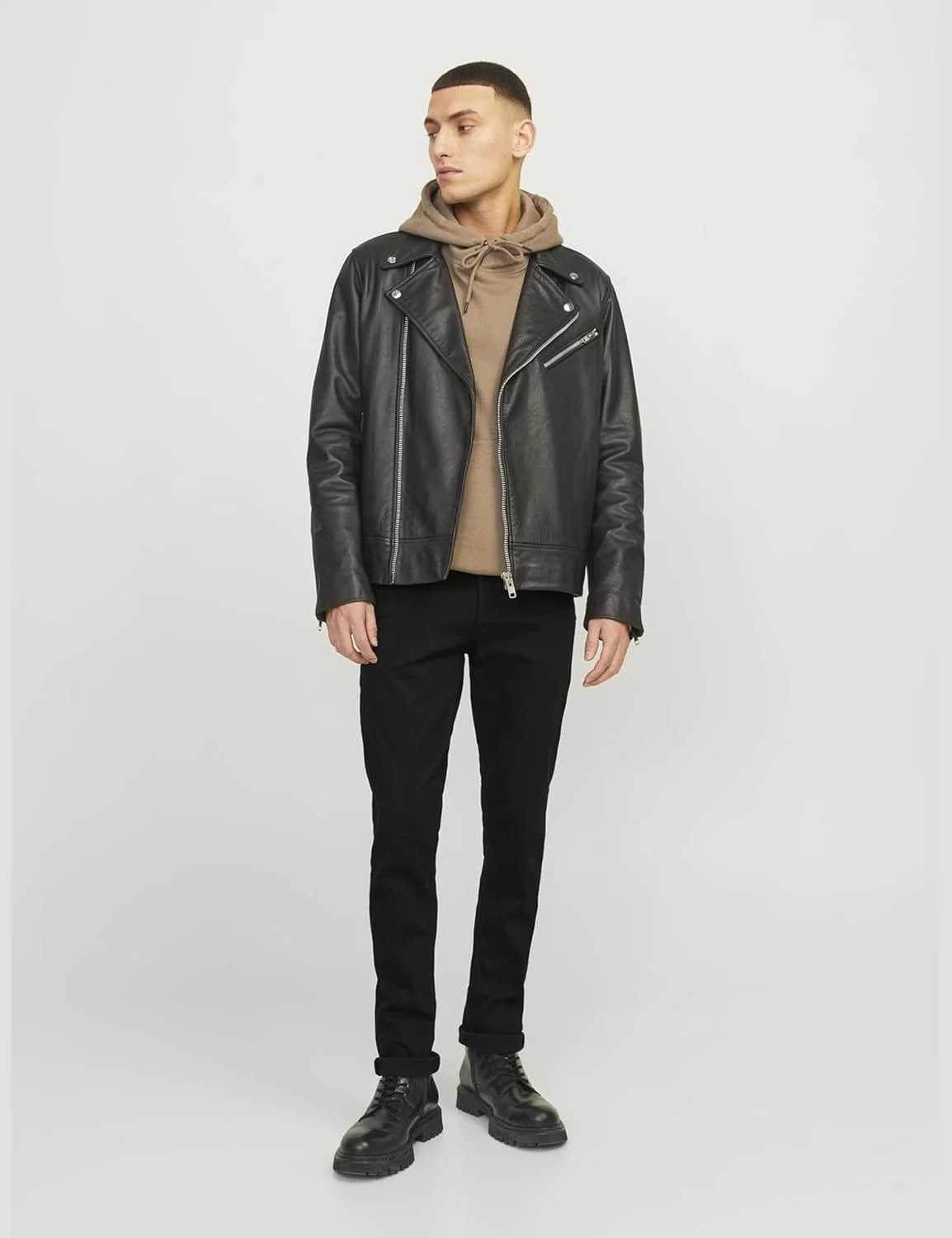 شلوار جین راسته مردانه جک اند جونز، جین مشکی، سایز 27W / 32L