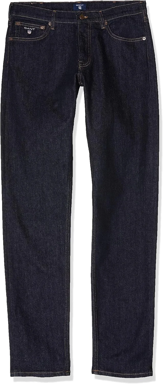 شلوار کتان مردانه گنت، مدل اسلیم توییل، آبی، سایز One