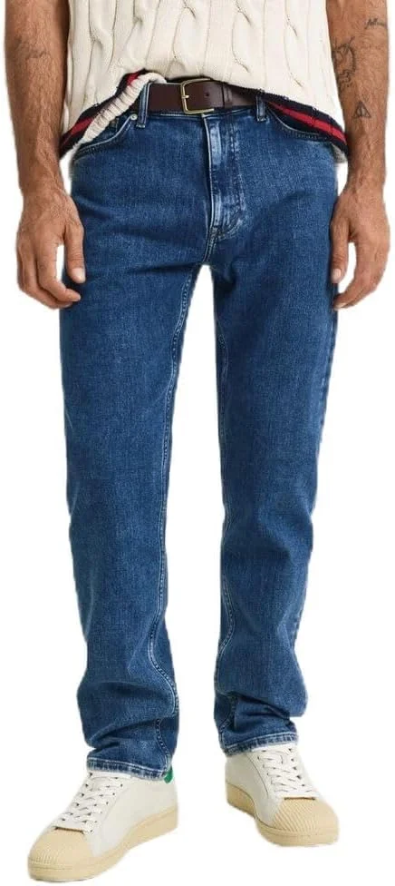 شلوار جین راسته فیت گنت - شستشوی تمیز - 1000423-Gan_973-Gan-آبی