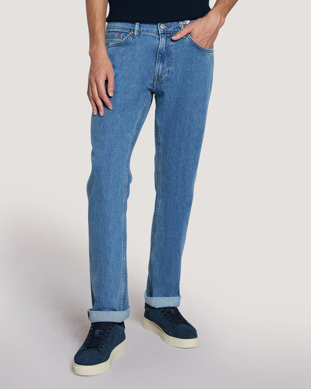 شلوار جین مردانه گنت مدل 1000423-971 با فیت معمولی و رنگ آبی تمیز