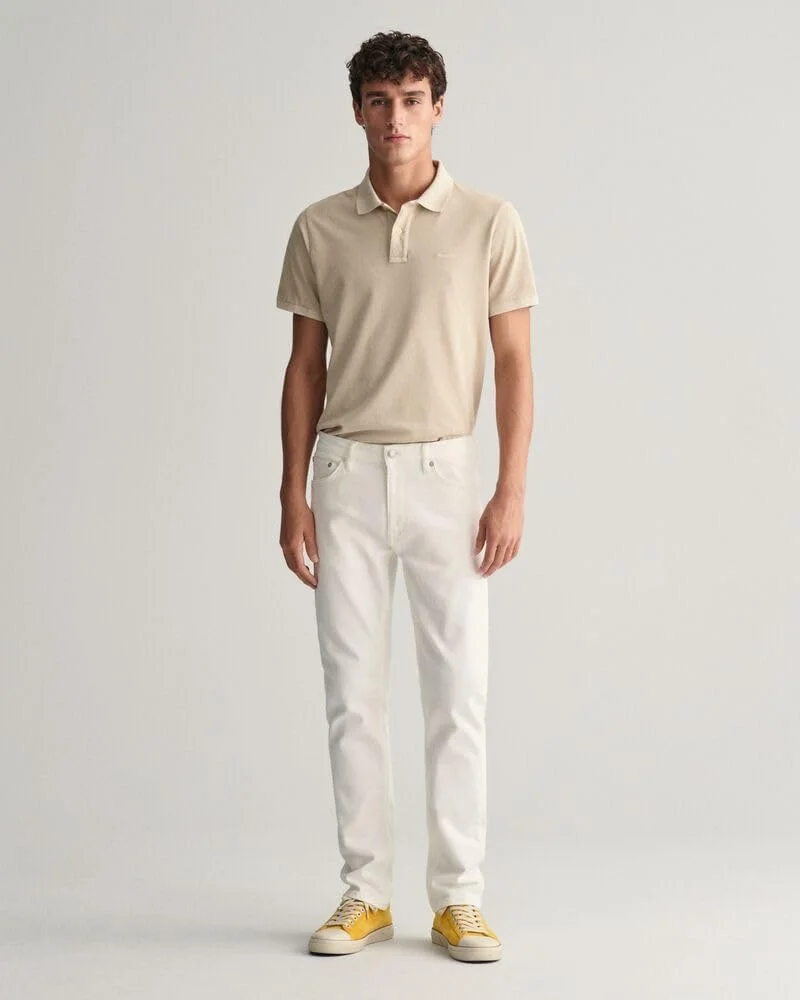 شلوار جین مردانه گنت مدل 1000304-113 فیت معمولی سفید