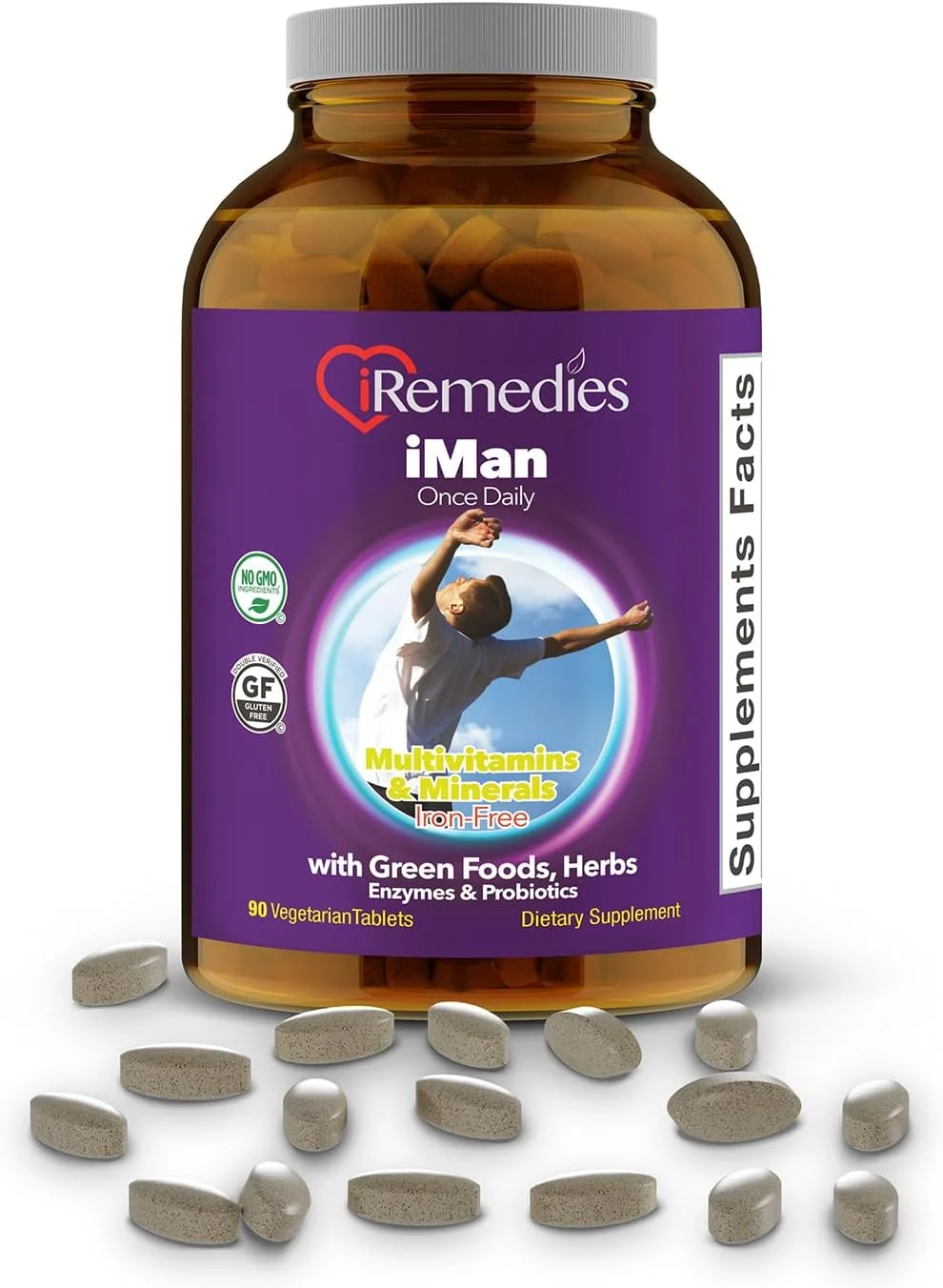 مولتی ویتامین روزانه آقایان iRemedies iMan – مولتی ویتامین برای انرژی، پشتیبانی از عضلات و سلامت کلی – 90 قرص