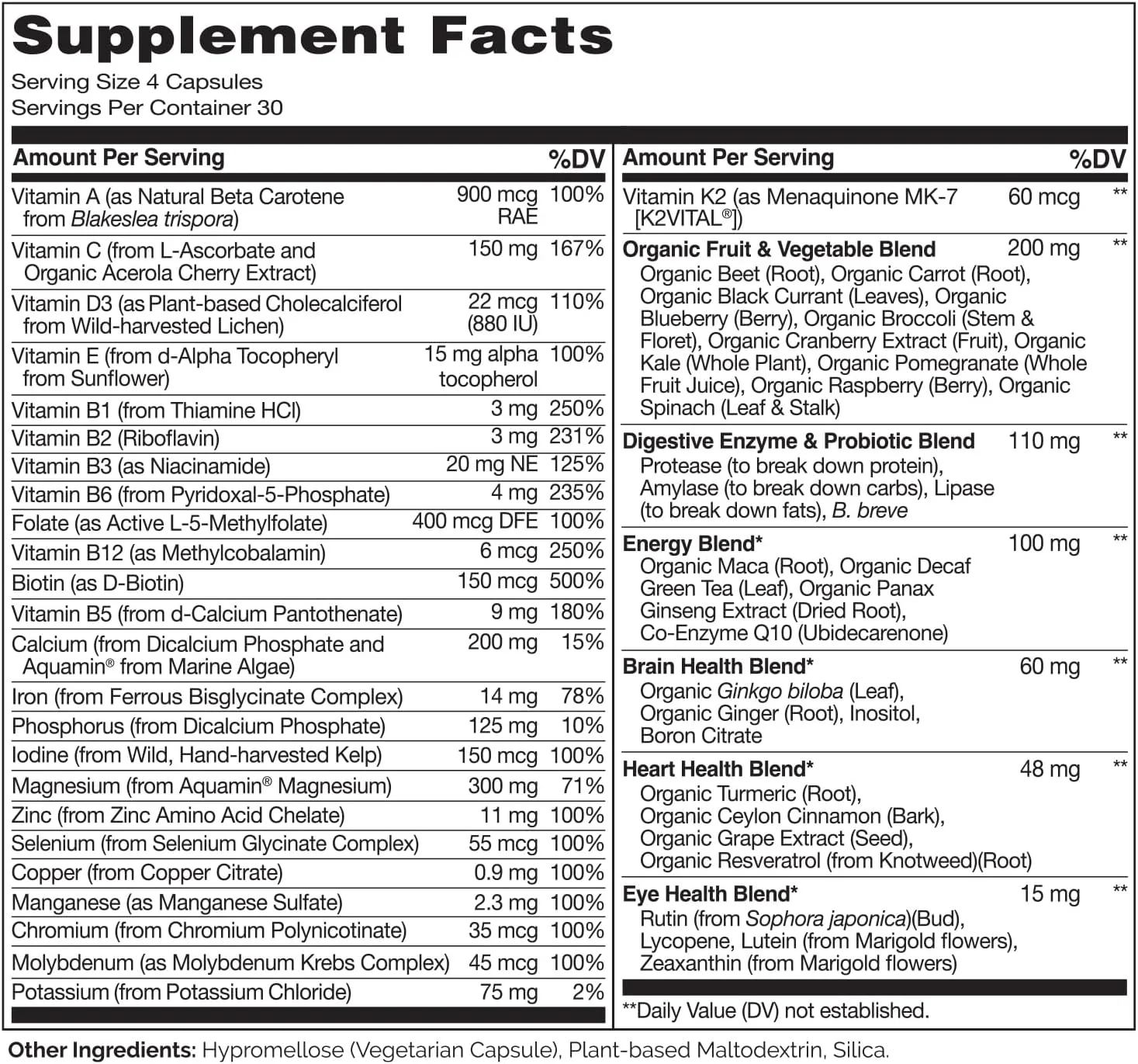 مولتی ویتامین غذایی کامل نیچرلُو برای بانوان - حاوی ویتامین ها، مواد معدنی و عصاره های ارگانیک - مکمل برای انرژی و سلامت قلب - وگان - غیر تراریخته - 120 کپسول