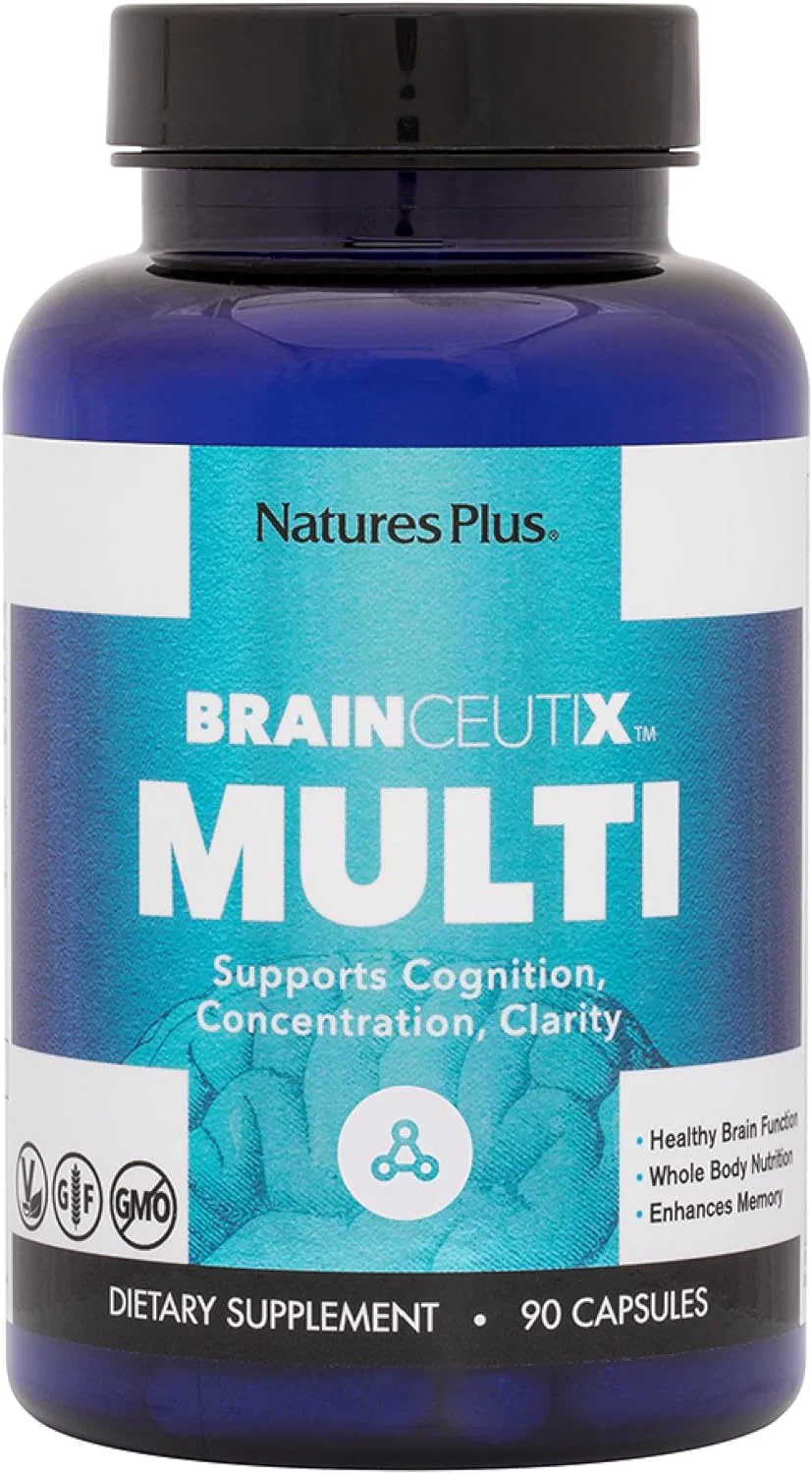 نِیچرز پلاس Brainceutix Multi | تقویت عملکرد شناختی سالم | پشتیبانی از سلامت و تندرستی کلی | بدون گلوتن | 90 کپسول نِیچرز پلاس Brainceutix Multi | تقویت عملکرد شناختی سالم | پشتیبانی از سلامت و تندرستی کلی | بدون گلوتن | 90 کپسول