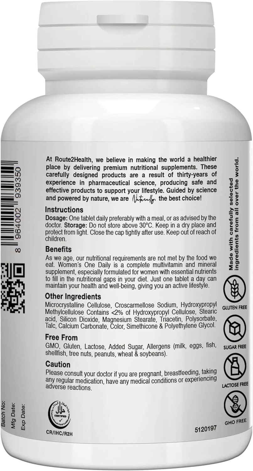 مکمل مولتی ویتامین و مواد معدنی برای بانوان - 30 قرص، تغذیه کامل روزانه، پشتیبانی از سیستم ایمنی، افزایش انرژی، سلامت پوست و مو، بدون گلوتن، غیر تراریخته، کیفیت عالی